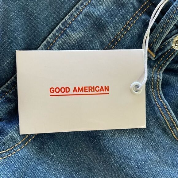 Good American Good Waist Raw Hem Ankle Skinny Jeans 00 24 - Picture 6 of 7